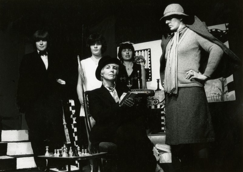 The Farndale Avenue Housing Estate Townswomen's Guild Dramatic Society's Murder Mystery, McGillivray and Zerlin, 3-8 June 1985 Kate Fawcett as Felicity, Sue Kelly as Thelma, Arlene Duffy as Sylvia, Clare Tapsfield as Mrs Reece, Jacki Reed as Audrey