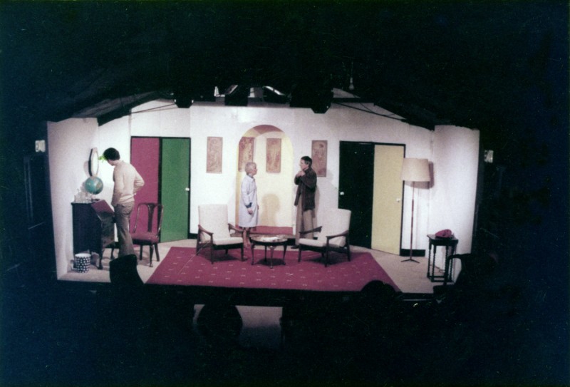 Rehearsal for Boeing-Boeing by Marc Camoletti, the first production in the garage theatre