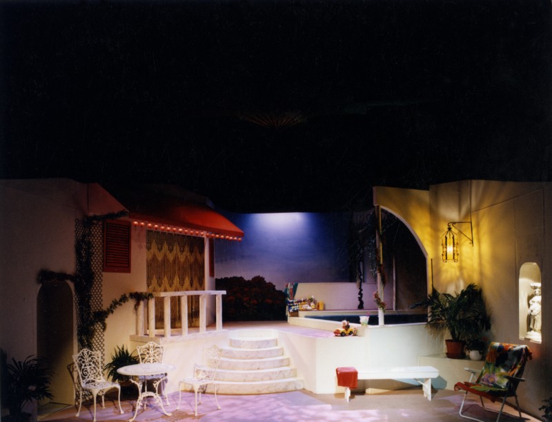 Set for Man of the Moment, by Alan Ayckbourn, 24 February-1 March 1997, directed by Ray Riches. Set built by Jim Crossley.