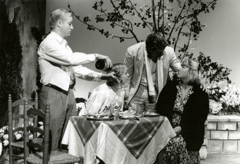 Woman in Mind, by Alan Ayckbourn, directed by Vaughan Leslie, 24-29 April 1995. Dominic Makin as Tony, Janine Hannam as Lucy, Alastair Graham as Andy, Sue Morris as Susan.