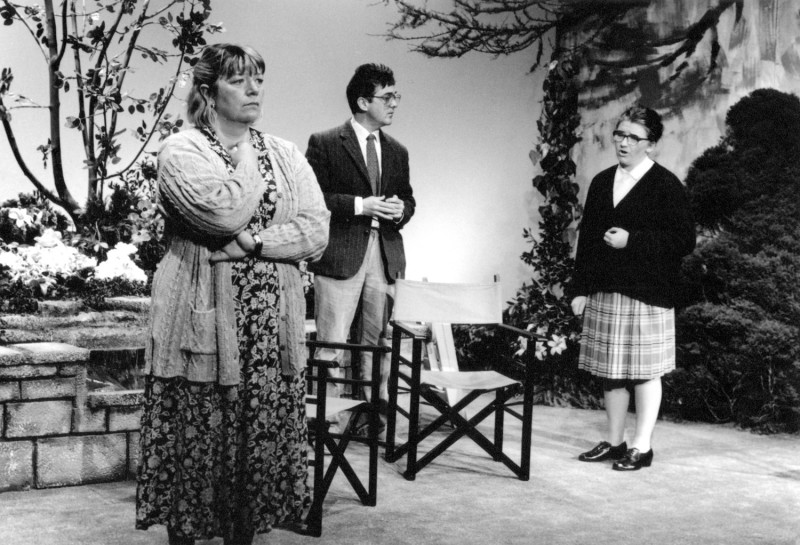 Woman in Mind, by Alan Ayckbourn, directed by Vaughan Leslie, 24-29 April 1995. Sue Morris as Susan, Keith Washington as Bill, Claire Mobbs as Muriel.