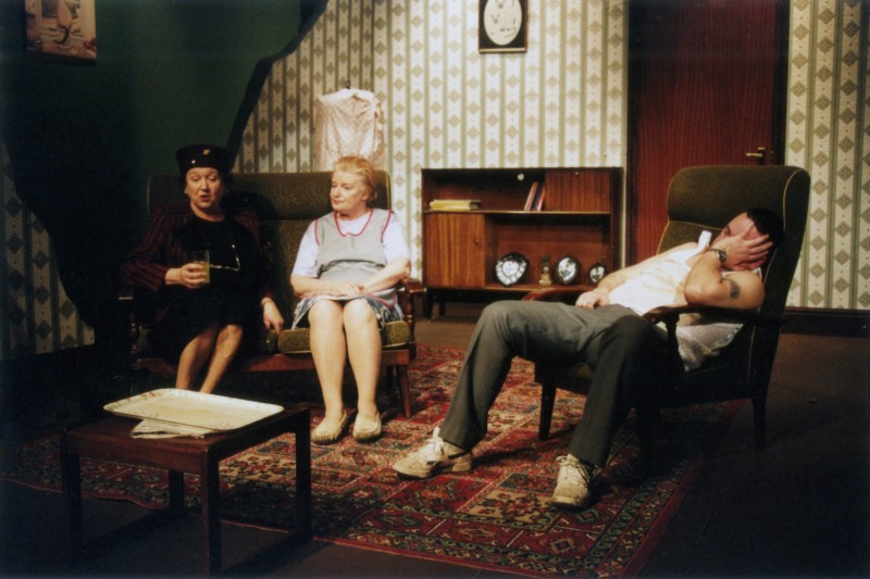 Sylvia's Wedding, by Jimmie Chinn, directed by Andrew Hamlin, 18-23 February 2002. Wendy Mertens, Marian Feather and Michael O'Donnell.