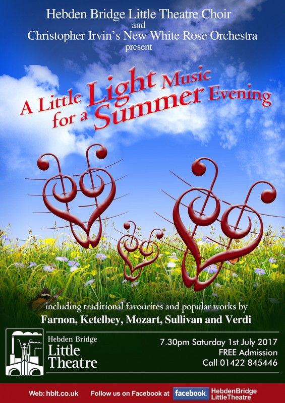 A Little Light Music for a Summer Evening choir poster july 2017