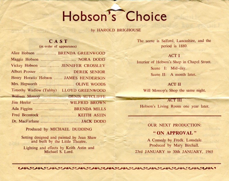 Hobson's Choice, 1964