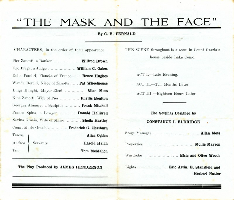The Mask and the Face programme