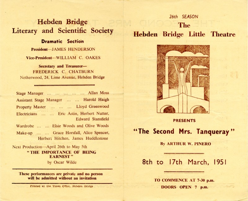 Programme for The Second Mrs Tanqueray, 1951