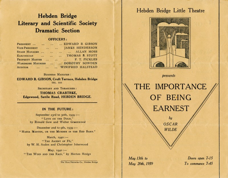 The Importance of Being Earnest programme, 1939