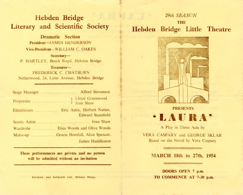 Programme for Laura, 1954