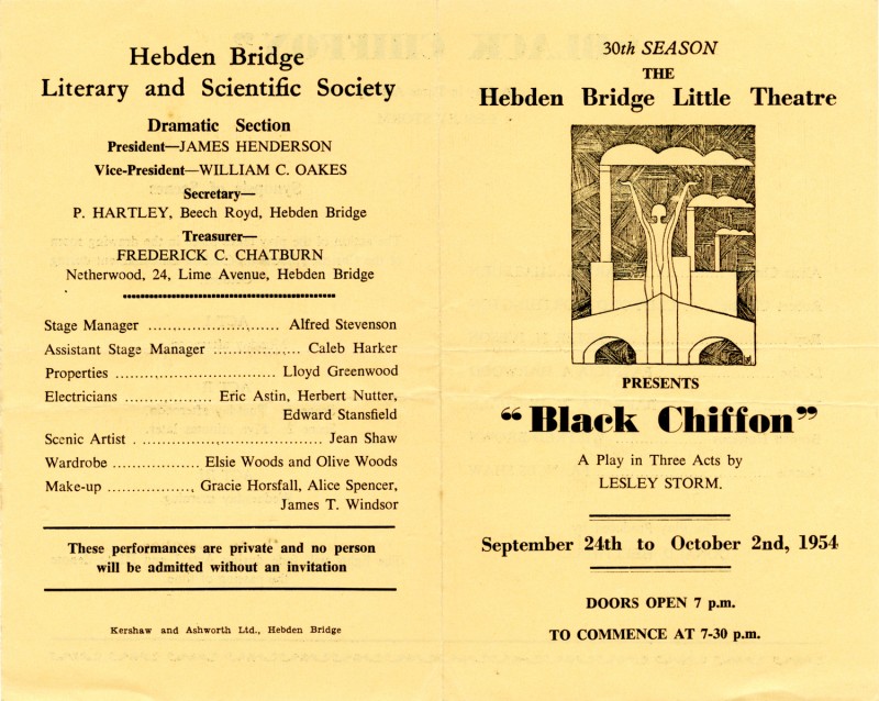 Programme for Black Chiffon, 1954