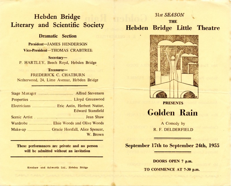 Programme for Golden Rain, by R.F. Delderfield, produced by Clifford Worthington, 17-24 September 1955