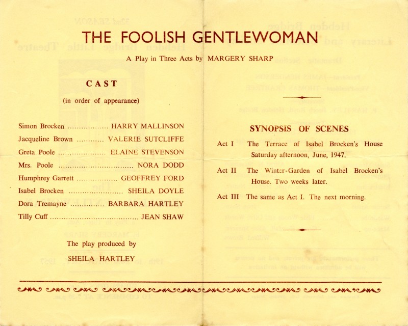 The Foolish Gentlewoman programme