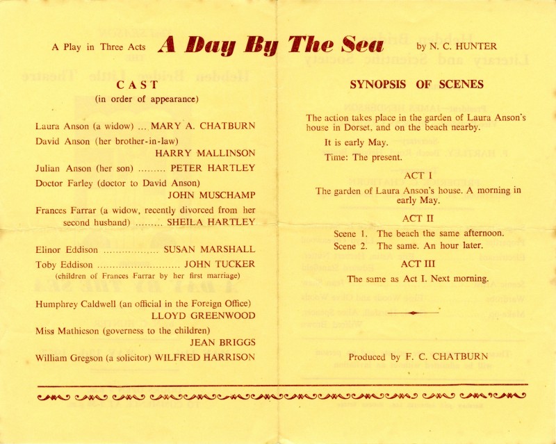 A Day by the Sea programme, 1957