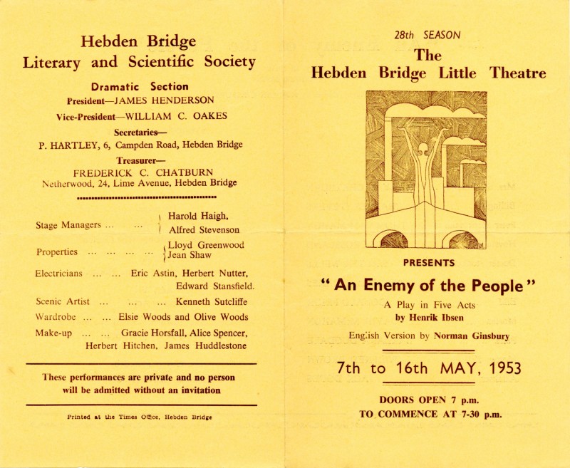 An Enemy of the People programme, 1953