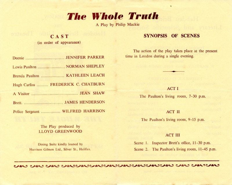 The Whole Truth, 1957