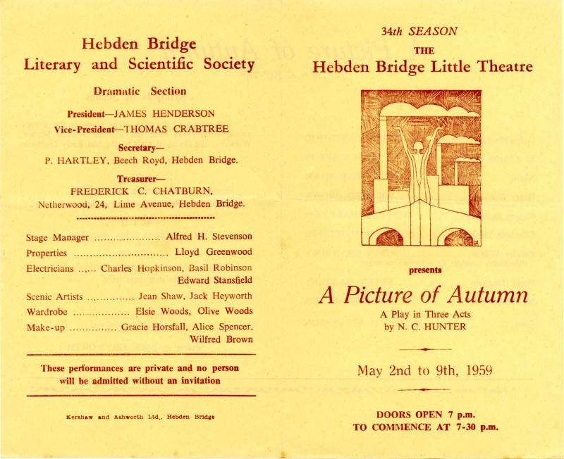 A Picture of Autumn, by N.C.Hunter Directed by Sheila Hartley, 2-9 May 1959