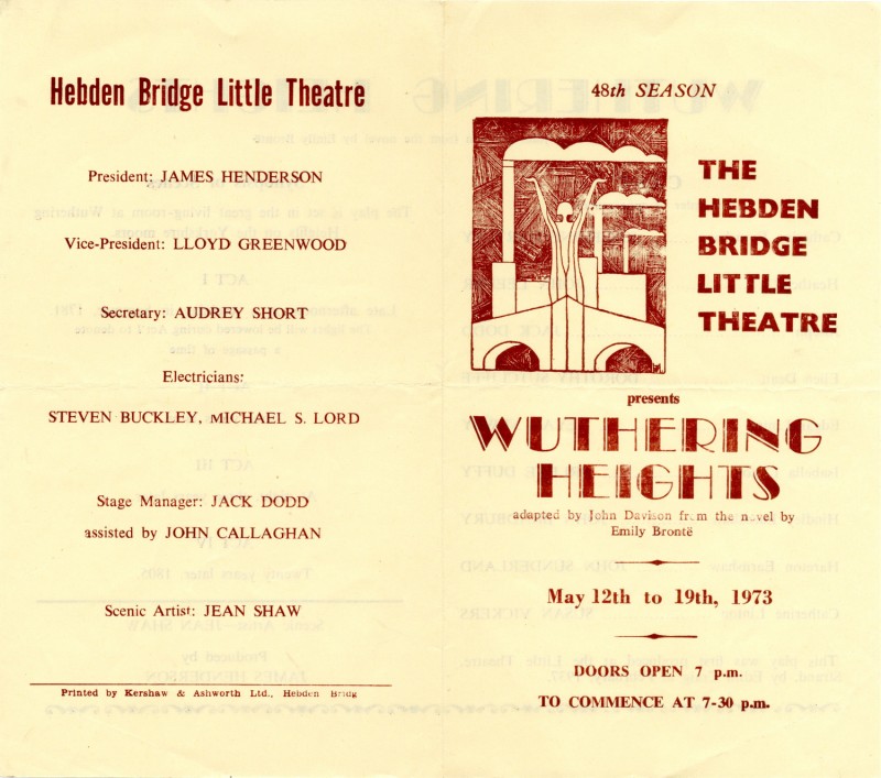 Wuthering Heights, adapted by John Davison from the novel by Emily Bronte, directed by James Henderson, 12-19 May 1973