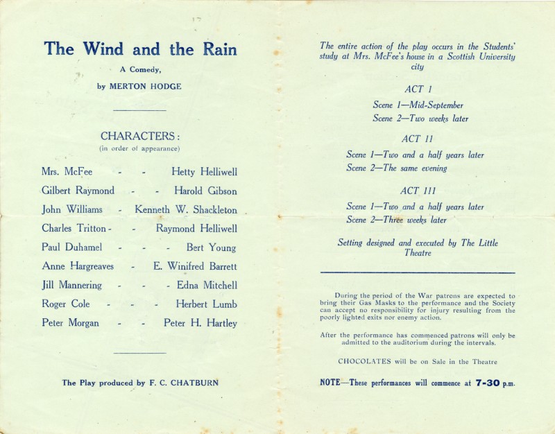 The Wind and the Rain programme