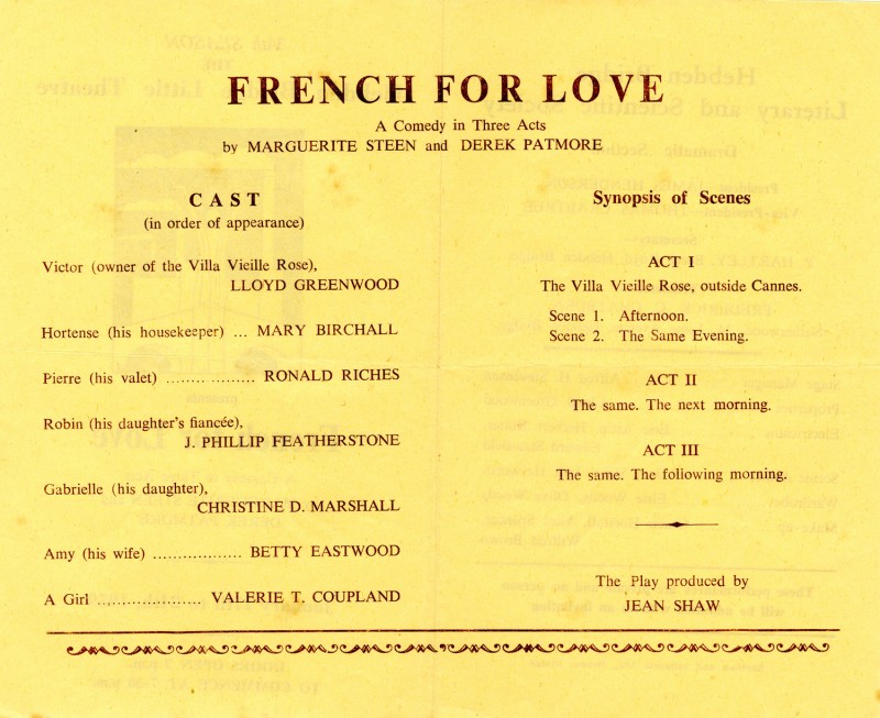 French for Love, 1959