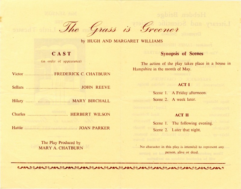 The Grass is Greener programme, 1961