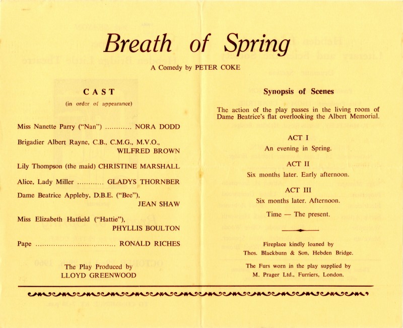 Breath of Spring programme, 1960