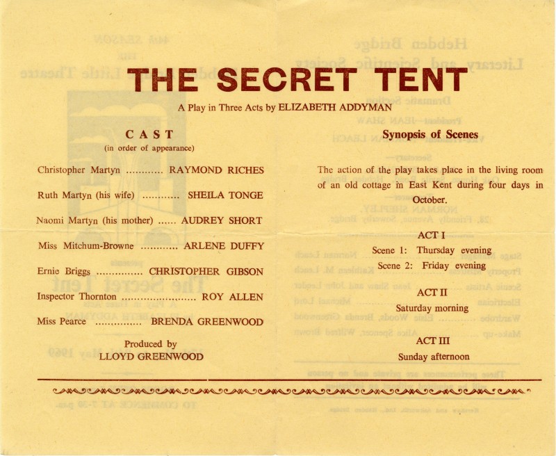 The Secret Tent, 1969