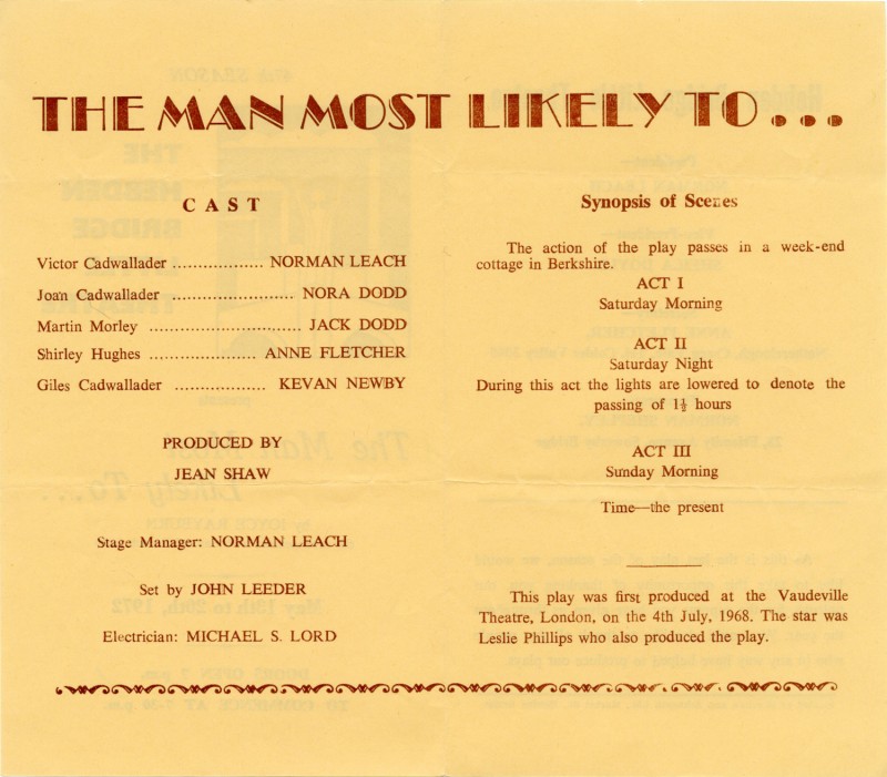 The Man Most Likely To, 1972
