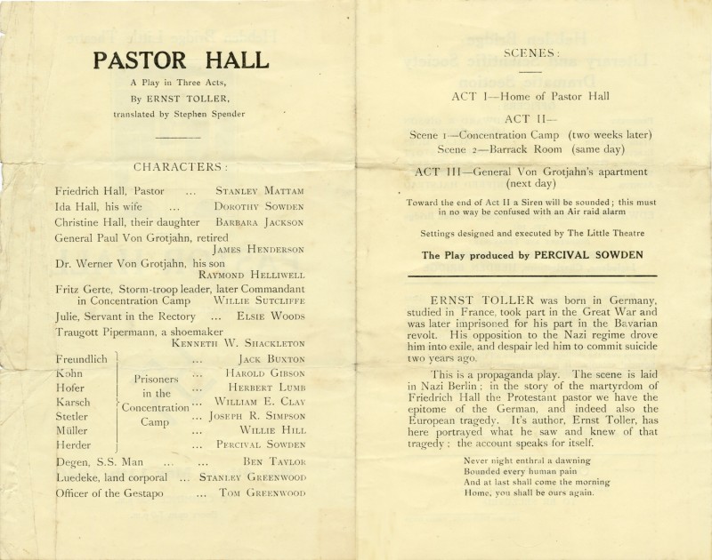 Pastor Hall, 1940