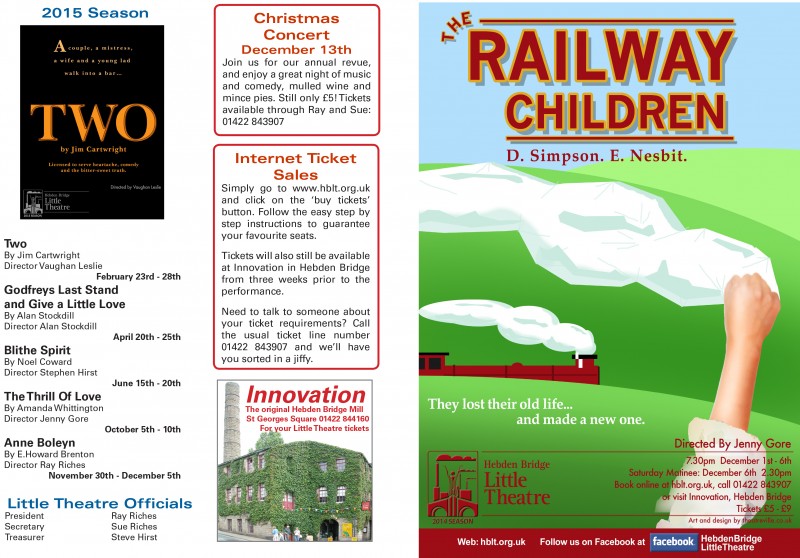 Front cover, The Railway Children programme, 2014